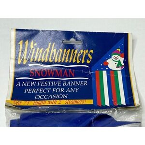 VTG Christmas SNOWMAN Decorative Flag /Banner by New Creative Enterprises 1996